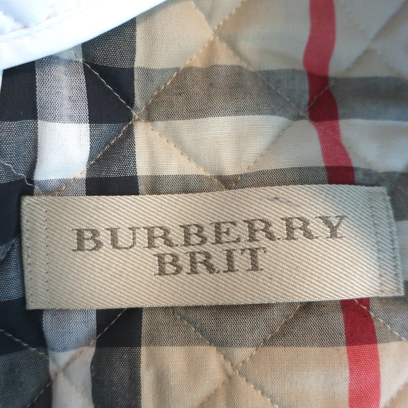 Burberry Brit Belted Hooded Puffer Vest White Size Large