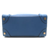 Celine Mini Luggage Tote Blue Drummed Leather