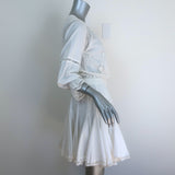 MISA Lex Broderie Anglaise Bell Sleeve Mini Dress White Cotton Size Extra Small