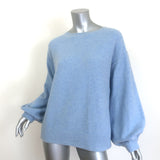 Helmut Lang Balloon Sleeve Sweater Blue Air Spun Wool-Cashmere Size Small