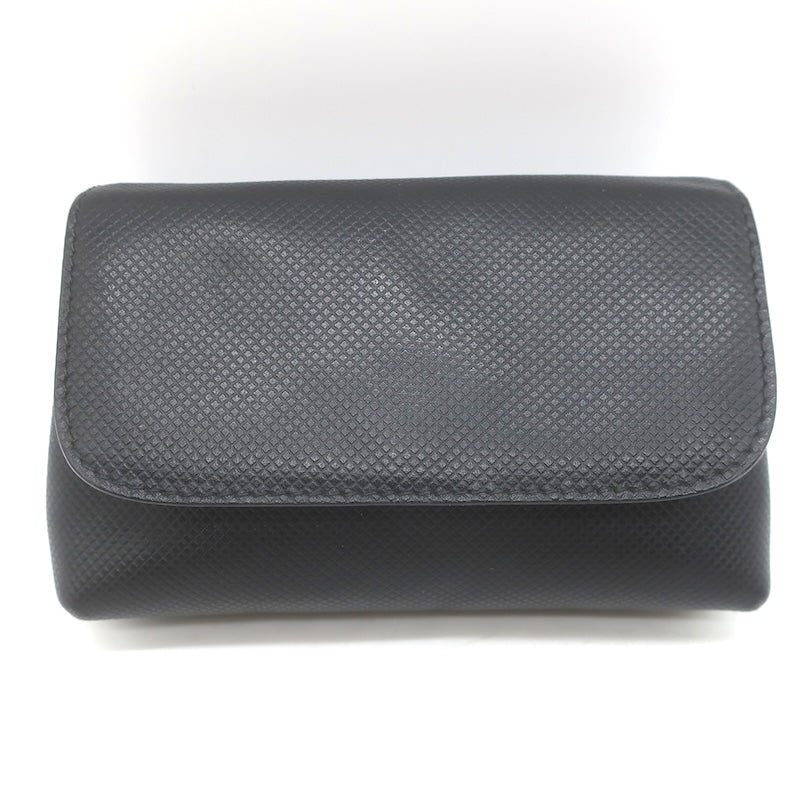 Vintage Bottega Veneta Marco Polo Mini Flap Clutch Black Coated Canvas