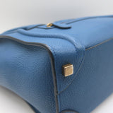Celine Mini Luggage Tote Blue Drummed Leather