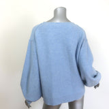 Helmut Lang Balloon Sleeve Sweater Blue Air Spun Wool-Cashmere Size Small