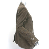 Zadig & Voltaire Very Daim Studded Suede Jacket Brown Size 42
