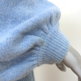 Helmut Lang Balloon Sleeve Sweater Blue Air Spun Wool-Cashmere Size Small