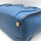 Celine Mini Luggage Tote Blue Drummed Leather