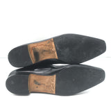 Manolo Blahnik Mid-Calf Flat Boots Black Leather Size 38