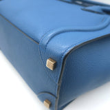 Celine Mini Luggage Tote Blue Drummed Leather