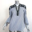 Kobi Halperin Blouse Skylyn Blue Lace-Trim Striped Cotton Size Extra Small NEW