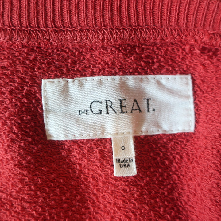 THE GREAT The Slouch Sweatshirt Heirloom Tomato Red Size 0