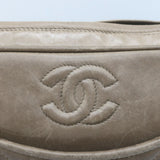 Vintage Chanel CC Tassel Small Camera Bag Taupe Quilted Leather