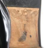 Manolo Blahnik Mid-Calf Flat Boots Black Leather Size 38