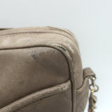 Vintage Chanel CC Tassel Small Camera Bag Taupe Quilted Leather
