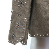 Zadig & Voltaire Very Daim Studded Suede Jacket Brown Size 42