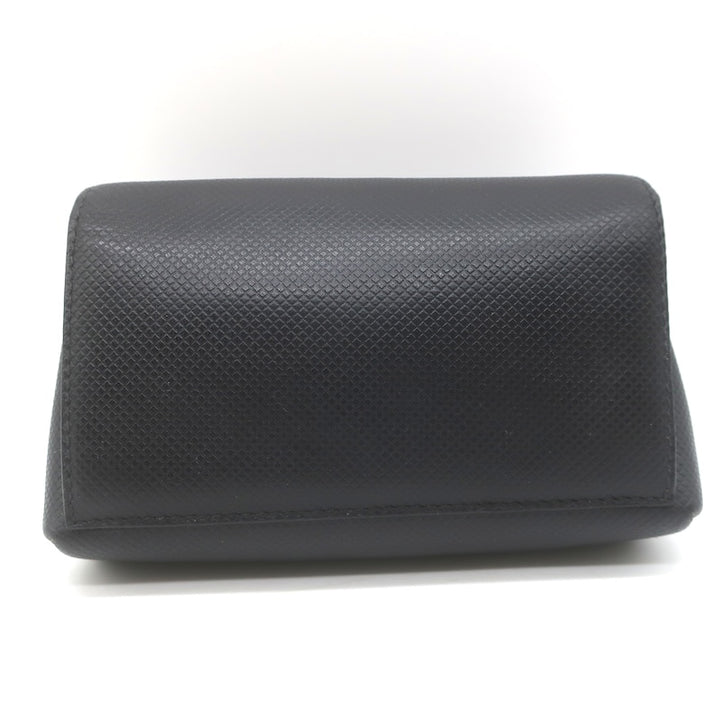 Vintage Bottega Veneta Marco Polo Mini Flap Clutch Black Coated Canvas