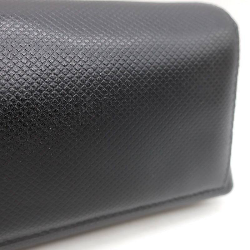 Vintage Bottega Veneta Marco Polo Mini Flap Clutch Black Coated Canvas