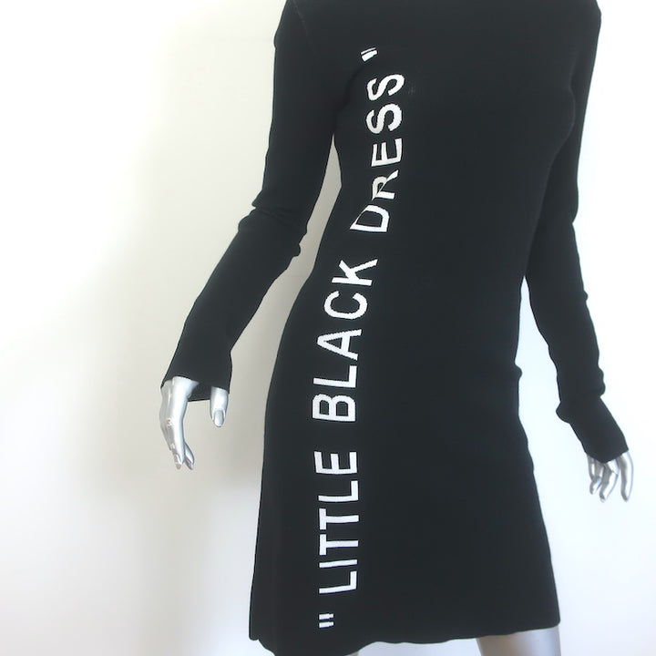 Off-White c/o Virgil Abloh Little Black Dress Black Stretch Knit Size Small