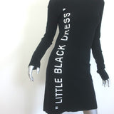 Off-White c/o Virgil Abloh Little Black Dress Black Stretch Knit Size Small