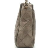 Vintage Chanel CC Tassel Small Camera Bag Taupe Quilted Leather