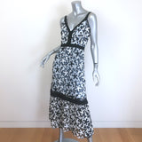 Self-Portrait Floral Guipure Lace Midi Dress Blue/White Size US 6