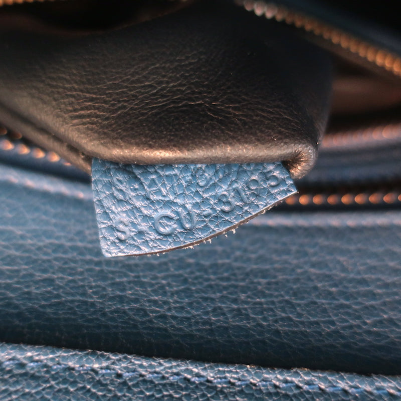 Celine Mini Luggage Tote Blue Drummed Leather