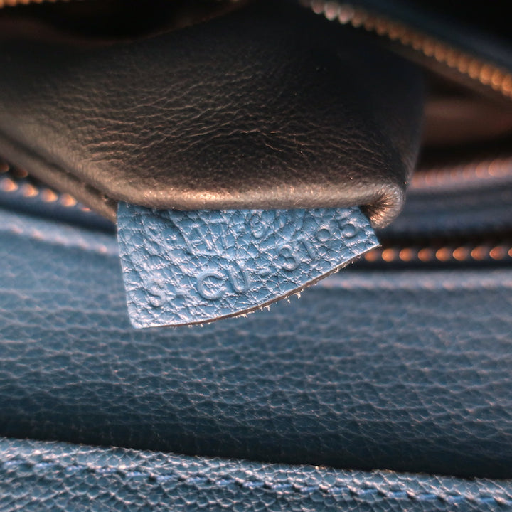 Celine Mini Luggage Tote Blue Drummed Leather