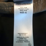 Zadig & Voltaire Very Daim Studded Suede Jacket Brown Size 42