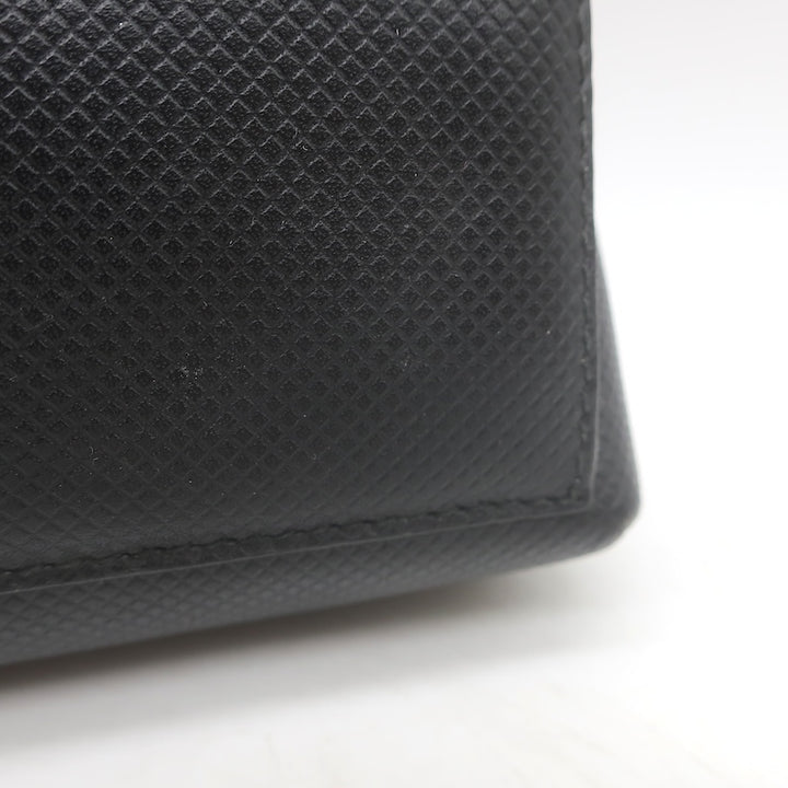 Vintage Bottega Veneta Marco Polo Mini Flap Clutch Black Coated Canvas
