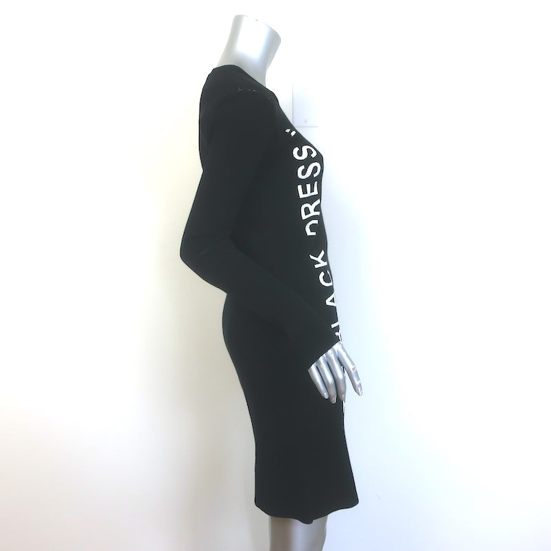 Off-White c/o Virgil Abloh Little Black Dress Black Stretch Knit Size Small