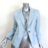 Veronica Beard Aaliyah Dickey one-button blazer in light blue linen-blend, size 4 — gently pre-owned authentic designer.