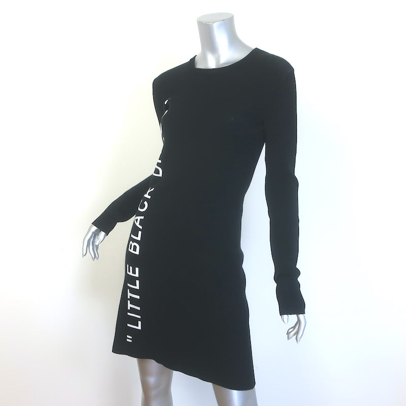 Off-White c/o Virgil Abloh Little Black Dress Black Stretch Knit Size Small