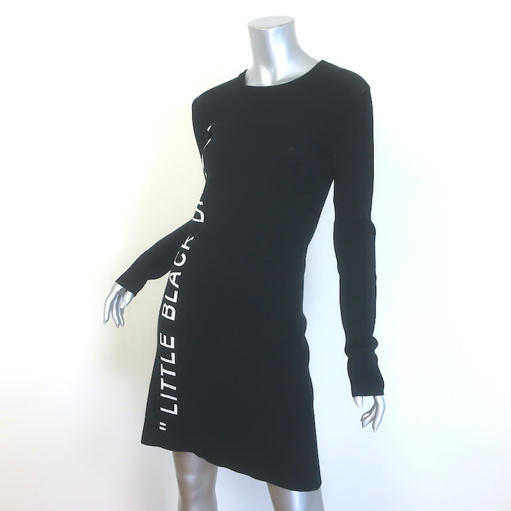 Off-White c/o Virgil Abloh Little Black Dress Black Stretch Knit Size Small
