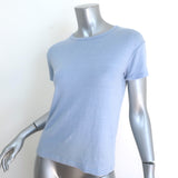 Officine Generale Lara Linen T-Shirt Sky Blue Stretch Jersey Size Extra Small