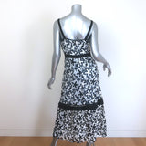 Self-Portrait Floral Guipure Lace Midi Dress Blue/White Size US 6