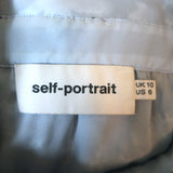 Self-Portrait Floral Guipure Lace Midi Dress Blue/White Size US 6