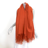 Elyse Walker Harlow Fringe Cashmere Blanket Shawl Paprika