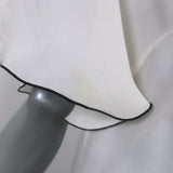 Andrew Gn Beaded Blouse Ivory Silk & Black Lace Size Medium Short Sleeve Top