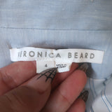 Veronica Beard Aaliyah Dickey one-button blazer in light blue linen blend, size 4 - pre-owned, gently worn luxury piece