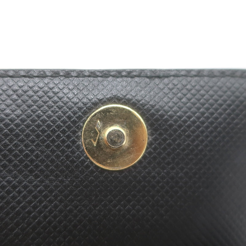 Vintage Bottega Veneta Marco Polo Mini Flap Clutch Black Coated Canvas