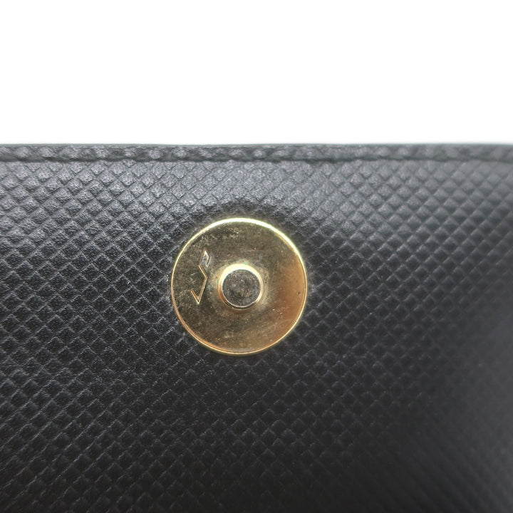 Vintage Bottega Veneta Marco Polo Mini Flap Clutch Black Coated Canvas