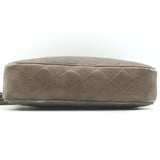 Vintage Chanel CC Tassel Small Camera Bag Taupe Quilted Leather