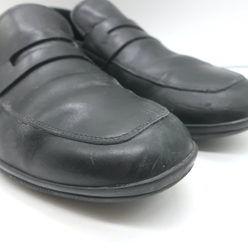 Prada Linea Rossa Penny Loafers Black Leather  Mens Size 8