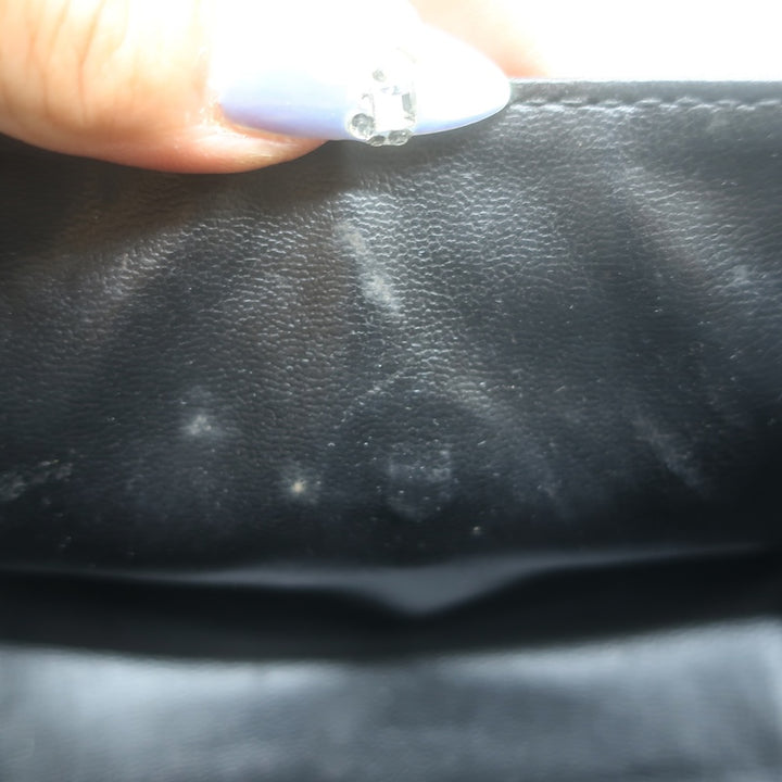 Vintage Bottega Veneta Marco Polo Mini Flap Clutch Black Coated Canvas