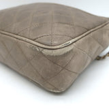 Vintage Chanel CC Tassel Small Camera Bag Taupe Quilted Leather