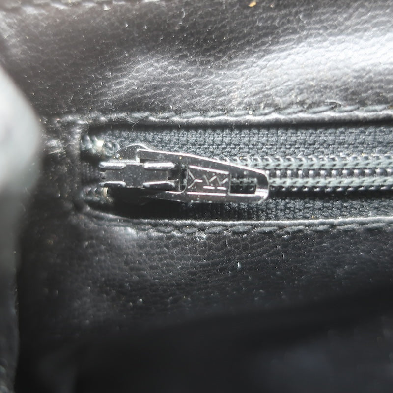 Vintage Bottega Veneta Marco Polo Mini Flap Clutch Black Coated Canvas