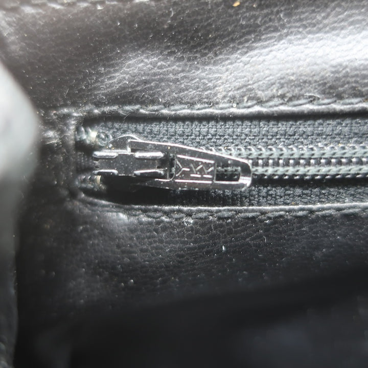 Vintage Bottega Veneta Marco Polo Mini Flap Clutch Black Coated Canvas
