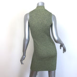 Jonathan Simkhai Cade Lace-Up Turtleneck Mini Dress Sage Marled Knit Size Small