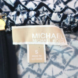 MICHAEL Michael Kors Chain-Neck Halter Top White/Navy Printed Jersey Size Small