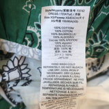 Tory Burch Bandana Print Ruffled Midi Dress Cream/Green Cotton Size Extra Small