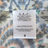 A.L.C. Rhodes Cutout Smocked Midi Dress White Printed Cotton Poplin Size 0